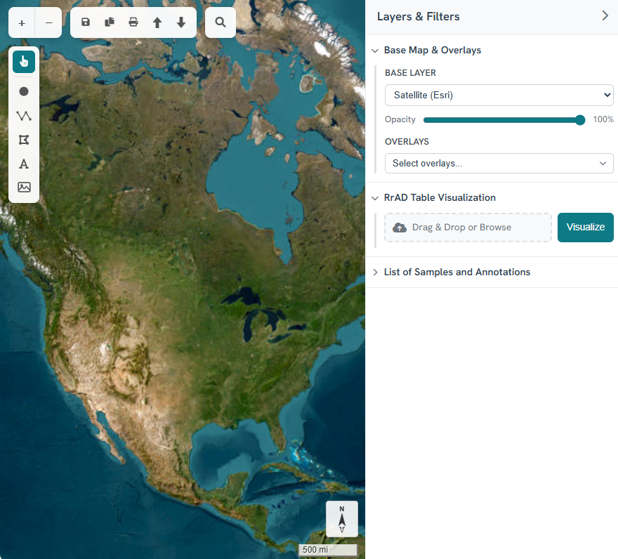 Map tool &mdash; interactive GIS map with layers and filters panel
